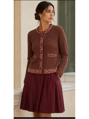 Bottega Veneta Cashmere Cardigan Sweater Burgundy Large New!
